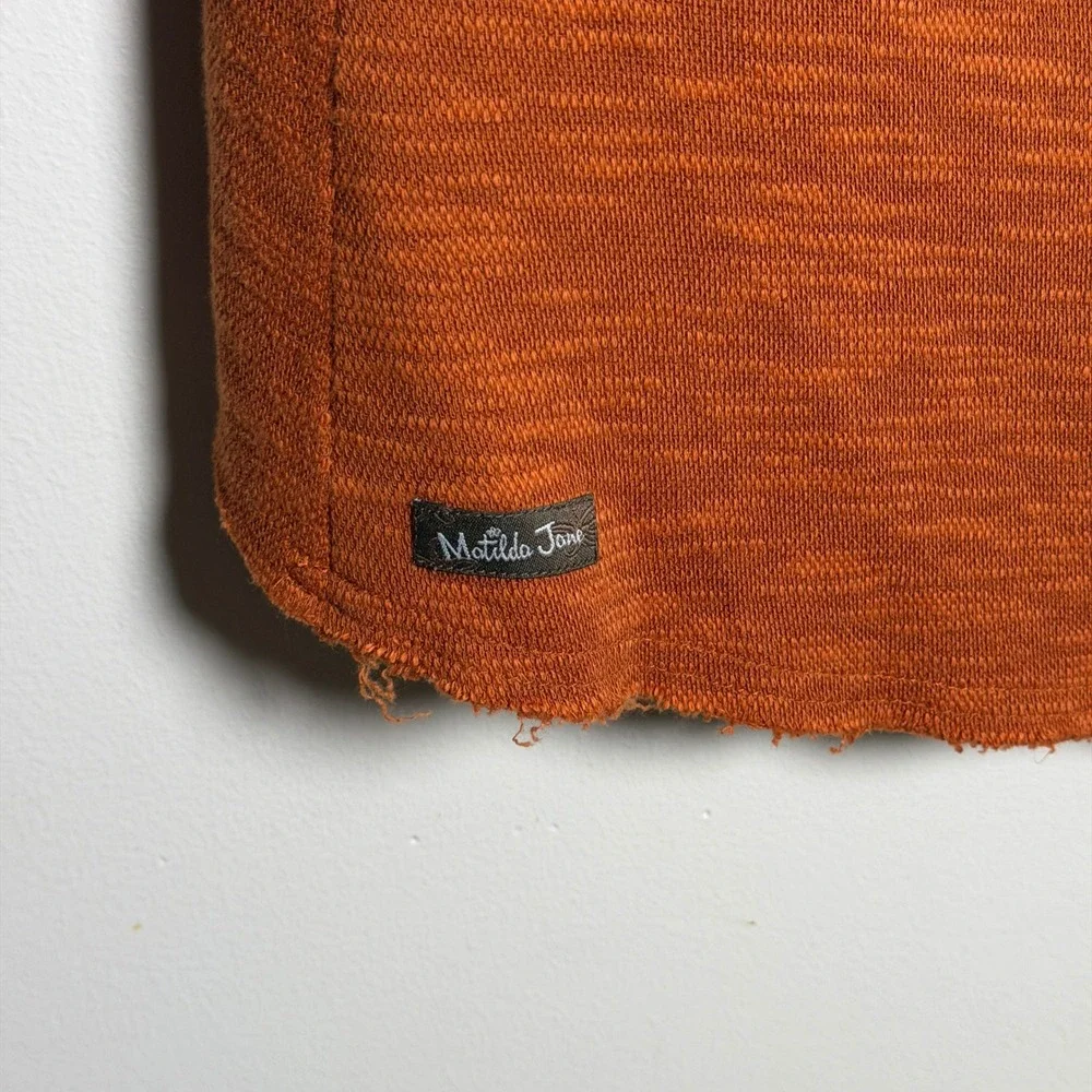 Matilda Jane Womens 88% Cotton Vest S Orange Draped Open Front Raw Hem 24810T